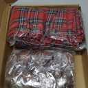 Christmas Napkins and Ring Set 12 Cloth Dinner Napkin Cocktails Buffalo Plaid Napkins 12 Christmas Napkin Rings Pine Cone Holder for Holiday Party Supplies