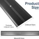 Aluminum Metal Door Threshold, Floor Transition Strip, 36'' L x 4'' W x 0.1'' H, Flat-Profile Threshold, Flooring Gaps Carpet Vinyl Wood, Stylish Doorway Transition Draft Protection (Black)