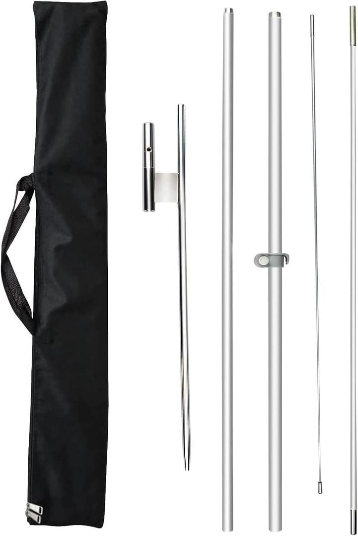 Feather Flag Pole Kit for Swooper Flag 8FT, Swooper Flag Pole Kit with Ground Spike for Feather Flags