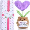 Gifts for Mom Mothers Day Birthday Funny Gift Handmade Crochet Unique Presents for Mama Stuffers Daughter Son Positive Cute Love Mom (Purple)
