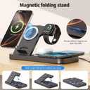 Dual Phone Wireless Charging Station for Apple Devices, 30W Wireless Charger with Auto-Switch 7-Color Light & Clock,Dual iPhone for iPhone 17 for AirPods4 for Apple Watch10