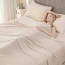 Syalife Cooling Blanket King Size for Hot Sleepers and Flashes, Ultra Thin Lightweight Summer Blankets with Q-Max 0.5 Arc-Chill Fiber, Double Sided (Beige, 108"x 90")