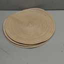 SHACOS Round Placemats Set of 6 Cotton Polyester Braided Place Mats 15 inch Heat Resistant Washable Table Mats for Kitchen Dining Party Natural Table Decor (Beige, 6)