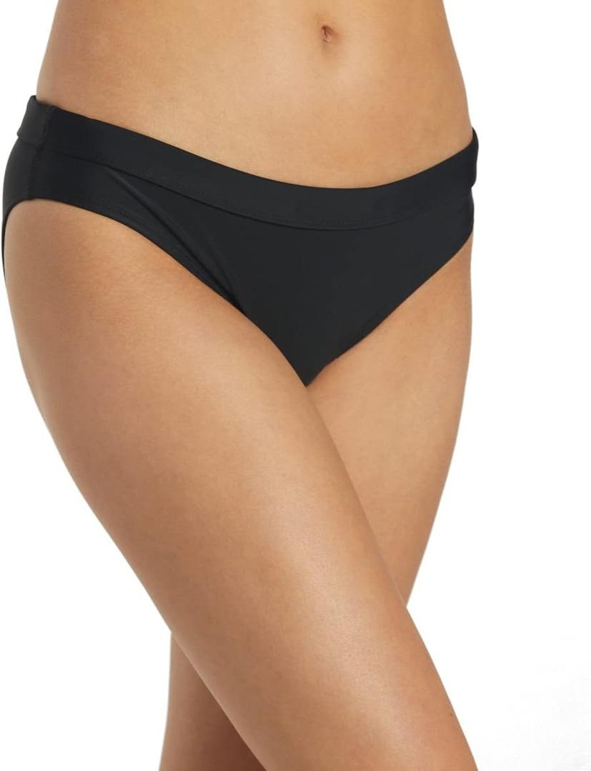 Sporti Active Hipster Workout Bikini Swim Bottom (Medium, Black)