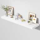 Dreamland 55" Floating Shelves for Wall, 12" Deep Thicker White Floating Shelves, Wall-Mounted Shelves for Bedroom, Living Room, Kitchen, Bathroom - Set of 1