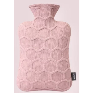 Hot Water Bottle with Soft Fleece Cover, 2L Hot Water Bag for Hot Compress, Comfort for Menstrual Cramps, Neck & Shoulder, Hands and Feet, Pink Plaid