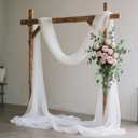 2 Panels Wedding Arch Draping Fabric 30" x 19Ft White Sheer Fabric Drapes Tulle Backdrop for Birthday Baby Shower Bridal Shower Ceiling Home Decor