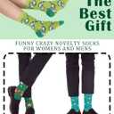 Bonuci 12 Pairs Funny Money Socks for Men Women Novelty Cat Dollar Pattern Crazy Crew Dress Socks for Men Christmas Stock Market Lover Gifts