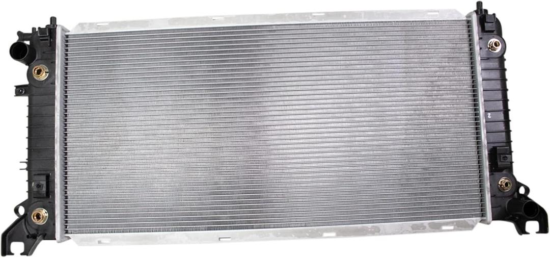TRQ Radiator Assembly Plastic Tanks Aluminum Core Compatible with 14-19 Chevrolet Silverado 1500 15-20 Tahoe 15-20 Cadillac Escalade 14-18 GMC Sierra 1500 15-19 Yukon