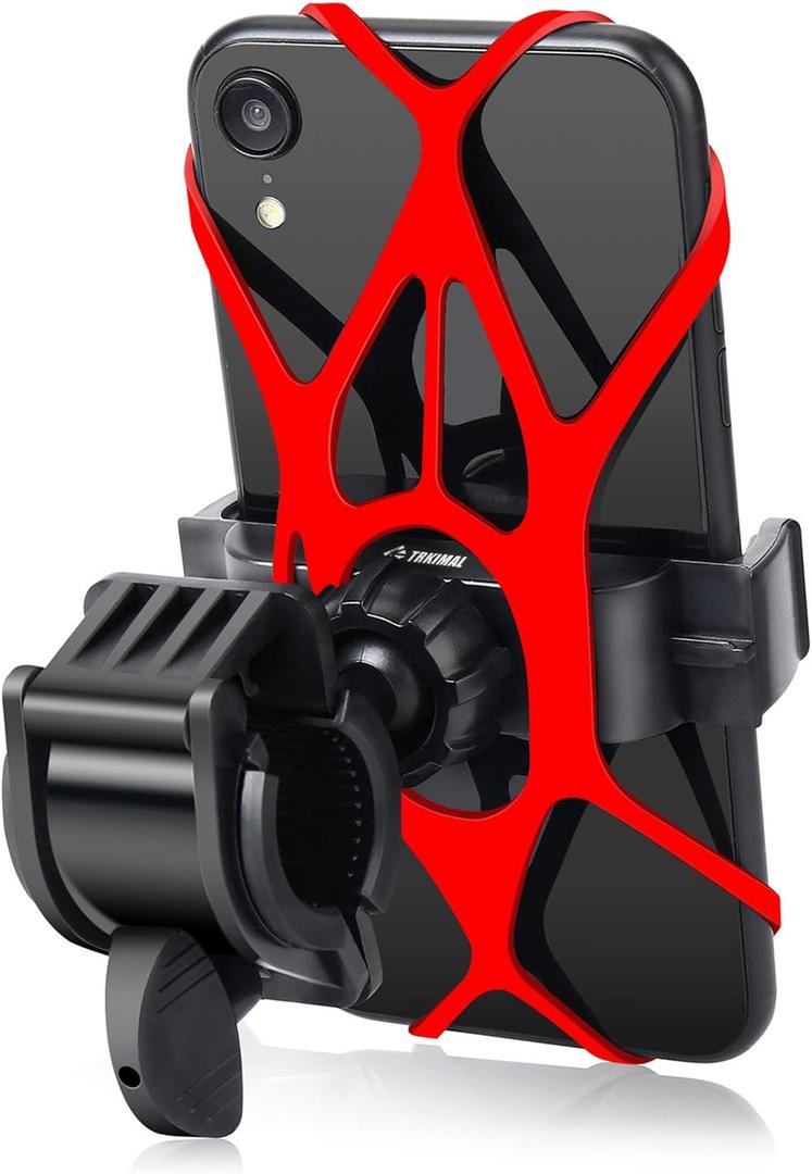 Bike Phone Mount Universal Adjustable Cell Phone Holder for Bicycle Motorcycle Compatible with iPhone Max Xr Xs X Pro 12 11 8 7 Plus, Galaxy S20 S10 S9 S8 S7 Edge Note 10 9 8 7