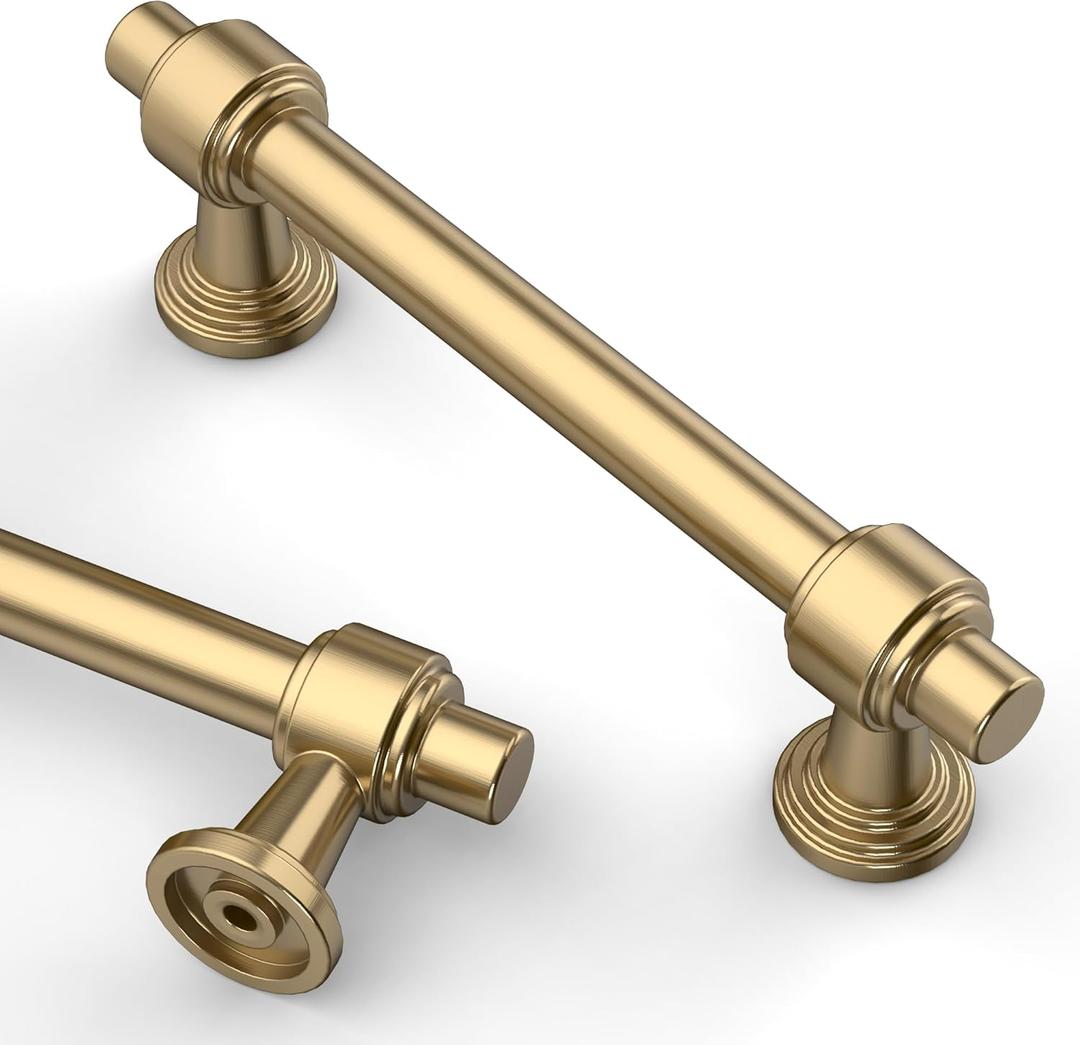 Asidrama 10 Pack 3.75 Inch(96mm) Champagne Bronze Cabinet pulls Kitchen Cabinet Handles, Cabinet Pulls Kitchen Cabinet Hardware for Cupboard Drawer Pulls