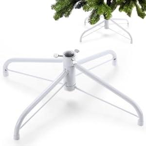Roowest Replacement Christmas Tree Stand for Artificial Trees, Universal Metal Christmas Tree Base Folding Artificial Xmas Holder(White, 16 Inch)