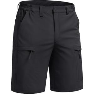 TACVASEN Men's Hiking Cargo Shorts Quick Dry Lightweight for Outdoor Golf Fishing Tactical Casual with Multi Pockets (Black) 38