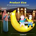 Dawdix 5FT Ramadan & Eid Mubarak Inflatable Decorations with LED Lights, Outdoor Ramadan Yard Decor with Crescent Moon & Replaceable Banners