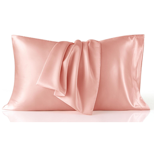 Bedsure Satin Pillowcase 2 Pack Similar to Silk Pillow Cases Standard Size, Pillow Case for Sleeping Women with Envelope Closure, Gifts for Women Men, Silver Grey, 20x26 Inches, 2pcs