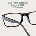 Gaoye +3.0 2-Pack of Reading Glasses - Blue-Light Filter, UV Protection - Readers with Rectangle Frames
