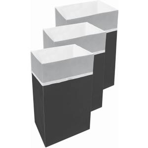 30 Gallon Disposable Pop-Up Trash Cans (3-Pack) with Fitted Bags  Foldable Garbage & Recycling Bins for Parties, Events & Kitchen (Black, 30" H x 14" W x 17" D)