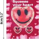 Anditoy 24 PCS Valentines Cards with Heart Squeeze Toys Stress Balls for Valentines Day School Class Classroom Gifts Prizes Party Favors