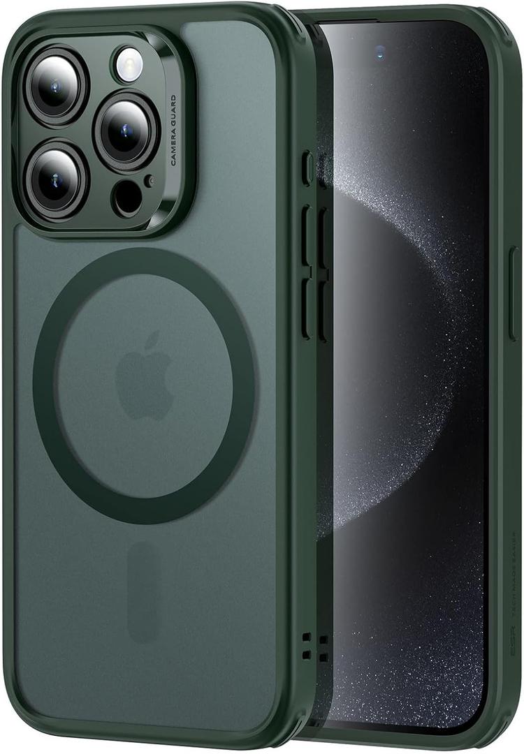 ESR for iPhone 15 Pro Max Case,Compatible with MagSafe,Translucent Matte Case,Military-Grade Protection,Classic Series,Frosted Dark Green