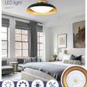 kudos Flush Mount Ceiling Light, 21inch LED Ceiling Light Fixture, Black and Gold Finish, 44W 2500lm Modern Hanging Light Fixtures for Living Room, Bedroom, Hallway, 5CCT Adjustable, KDCL02-BK-L