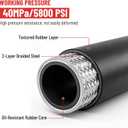100FT 1/2" Hydraulic Hose with 24PCS Hydraulic Hose Fittings
Working Pressure 5800 PSI, SAE 100 R2AT 2-Wire Braided Hydraulic Tube with JIC Female & NPTF Male & JIC Female Elbow Fitting