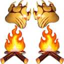 Woodland Party Foil Balloons Set, Bear Paw and Fake Campfire Design, Orange and Gold, 2 Pack for Funny Camping Theme Safari/Rustic Adventure/BBQ Party Decorations