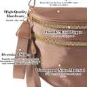 Pure Colour Crossbody Bag Bum Bag for Women,Spacious Purse Fanny Packs Belt Bag,Oversized Bum Bag (Colour Bum Bag-Coffee)
