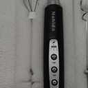 Nahida Milk Frother Wand for Coffee Frother Handheld with Stand Drink Mixer with 3 Heads 3 Speeds Electric Whisk Foam Maker For Latte, Cappuccino, Hot Chocolate - Black