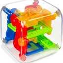 3 otters 3D Puzzle Maze Cube, 72 Obstacles Puzzle Cube Interactive Maze Game with Education Toy for Kids 3+