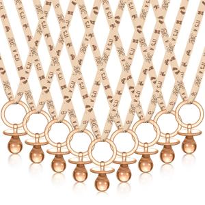 Geiserailie 36 Pcs Baby Shower Pacifiers Necklace Acrylic Pacifiers Necklace Charm Party Favors for Girls Boys Baby Shower Party Decorations Table Scatter(Brown)