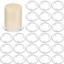 Patelai 36 Pieces Clear Glass Pillar Candle Holder Plates 4 Inch Round Glass Candle Plate Small Flat Tray for Dining Table Centerpiece Wedding Spa Home Party Decoration