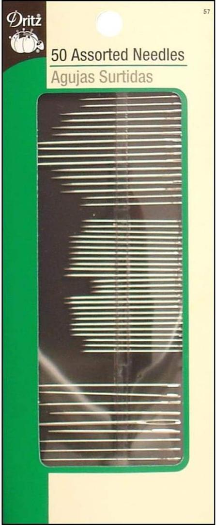 Dritz 57 Hand Needles, Assorted Styles & Sizes (50-Count)