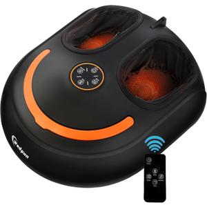 Foot Massager with Heat Shiatsu Foot Massager with Remote Deep Kneading Relief for Tired Electric Feet Massage Machine for Home and Office Gifts for Mom Dad Black (Black)
