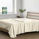 THREAD SPREAD 100% Organic Cotton Percale Flat Sheet King Size - 1 PC Flat Sheet, Ivory - Crisp, Cool and Strong Bed Linen, Top Sheets for Hot Sleepers, Luxury Breathable GOTS Certified Sheets