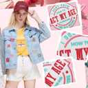 14pcs Iron on Patches, Trucker Hat Patches, Vintage Heat Press Hats Patch, Bright Colors, Easy Ironing for DIY Decal Accessories on Jeans, Jackets, Bags, Hats, Dresses, Shoes