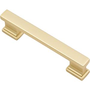 Alzassbg 15 Pack Brushed Gold Cabinet Pulls, 3-3/4 Inch(96mm) Hole Centers Kitchen Cabinet Handles for Cabinets and Drawers AL3061MGP