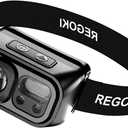 REGOKI LED Headlamp Rechargeable - Super Bright Head Lamp with 9 Modes for Camping & Hiking Gear Essentials, IP44 Waterproof Headlight Flashlight with Red Light, USB Cable Included