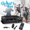 Pyle Wireless Bluetooth Home Audio Amplifier - 100W 5.1 Channel Home Theater Power Stereo Receiver, Surround Sound w/ HDMI, AUX, FM Antenna, Subwoofer Speaker Input, 12V Adapter