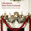 2 Pcs 9 ft Christmas Velvet Ball Garland 3.15 Inch Burgundy Ornaments Garland Xmas Hanging Balls Decorations for Tree Home Indoor Outdoor Mantel Holiday Party Accessories (2, 9 Ft, 3.15 Inch)