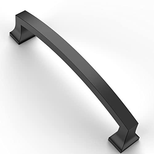 Asidrama 10 Pack 5 Inch(128mm) Hole Centers Kitchen Cabinet Handles, Matte Black Cabinet Pulls Kitchen Cabinet Hardware for Cupboard Drawer Pulls