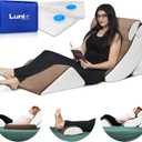 Lunix LX5 FSA 4-Piece Support for Shoulder & Upper Body Rest, Orthopedic Bed Wedge Pillow Set, Elevated Memory Foam for Post-Op Recovery & Sleep Comfort, Almond Brown