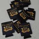 18th Birthday Decorations - Boys & Girls, Party Supplies & Favors, Beverage Can Cooler Sleeves - 12-Pack, Black & Gold