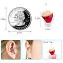 Mini Hearing Aids for Seniors, Battery Operated Hearing Amplifier ITC Single Ear Hearing Device for Mild to Moderate Hearing Loss (Red, Right)