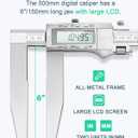 20 Inch Digital Caliper Long Jaw Caliper with 6" Jaw Depth Calipers Measuring Tool All-Metal Frame Large LCD Screen 0.0005"/ 0.01mm Resolution (20"/ 500mm)