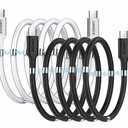 JJKKZVZ 2Pack Upgraded Magnetic USB C to USB C Fast Charging Cable (3ft 60W), Magnetic Charging Cable, USB 2.0 Type C Charging Data Transfer Cable with Soft Protective Tube for All USB C Devices White/Black