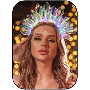 EARENT Light Up Headbands Rave Outfits Neon Headband for Women