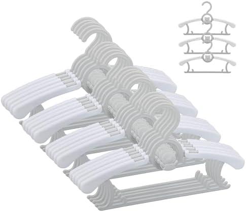 JSF Baby Hangers,20 Pack Baby Clothes Hangers for Closet Kids,Save Space Plastic Hangers Toddler Infant Nursery Child Small Children(Grey)