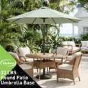 T&Jero 33 lb Round Heavy Duty Patio Market Table Umbrella Base Weight Stand Pre-Filled for Outdoor, Black