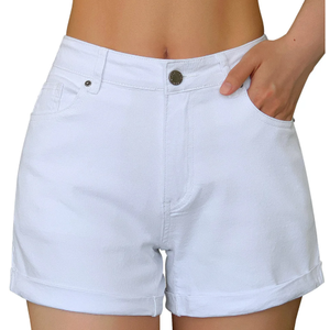 Roswear White Women Shorts (White, Medium)