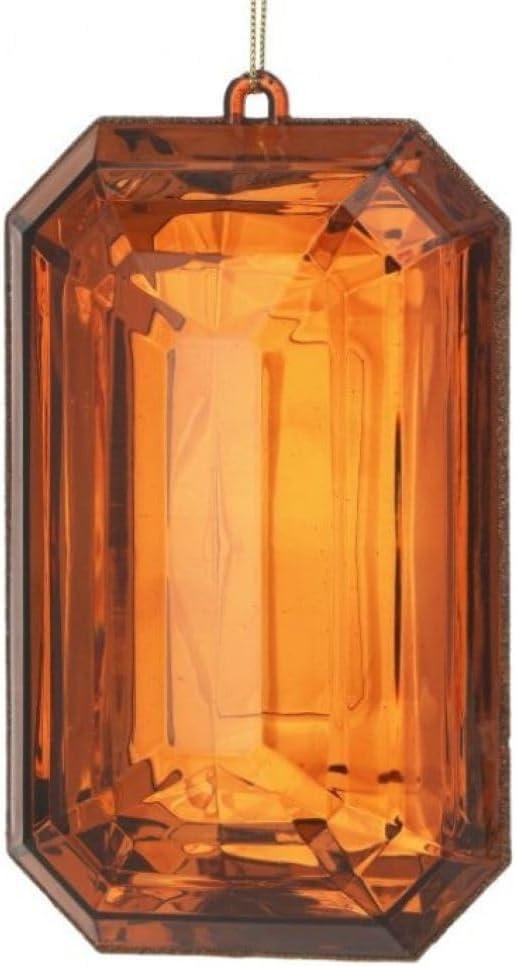 Regency International 9" Acrylic Emerald Cut Precious Gem Ornament, Copper